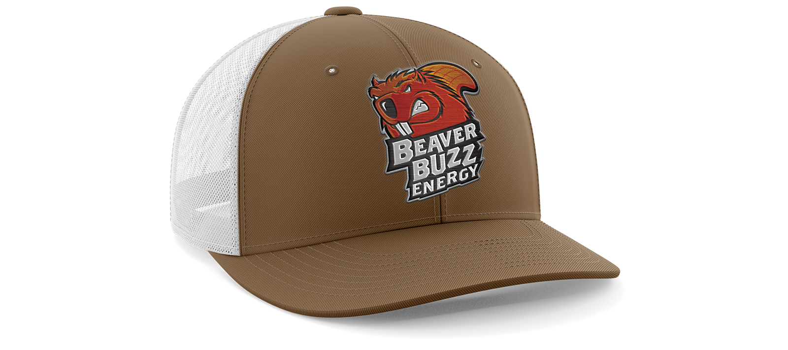 Beaver Buzz Retro Trucker Hat (Brown)