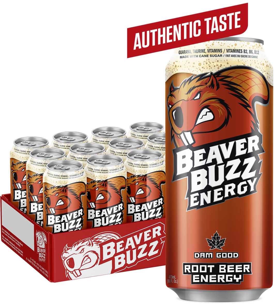 Beaver Buzz ROOT BEER 473mL Can - 12 pack