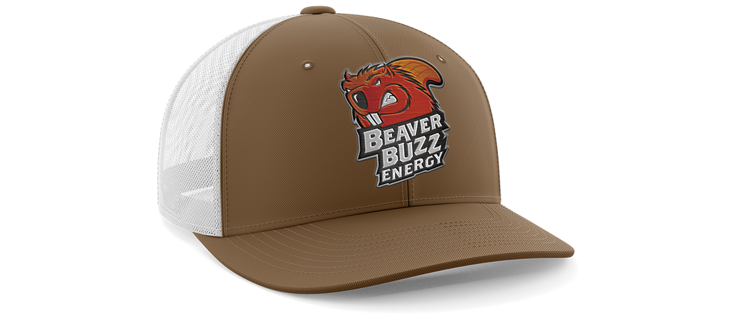 Beaver Buzz Retro Trucker Hat (Brown)